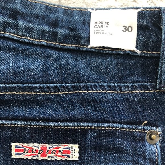 Hudson Midrise Carly Straight Leg 8 3/4 Front Rise - Size 30 Denim Jeans - Picture 2 of 8